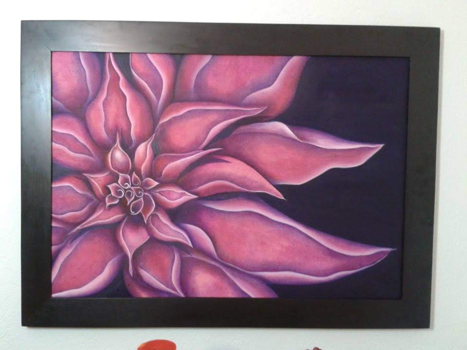 Pintura de flor en oleo sobre lienzo - flower oil painting