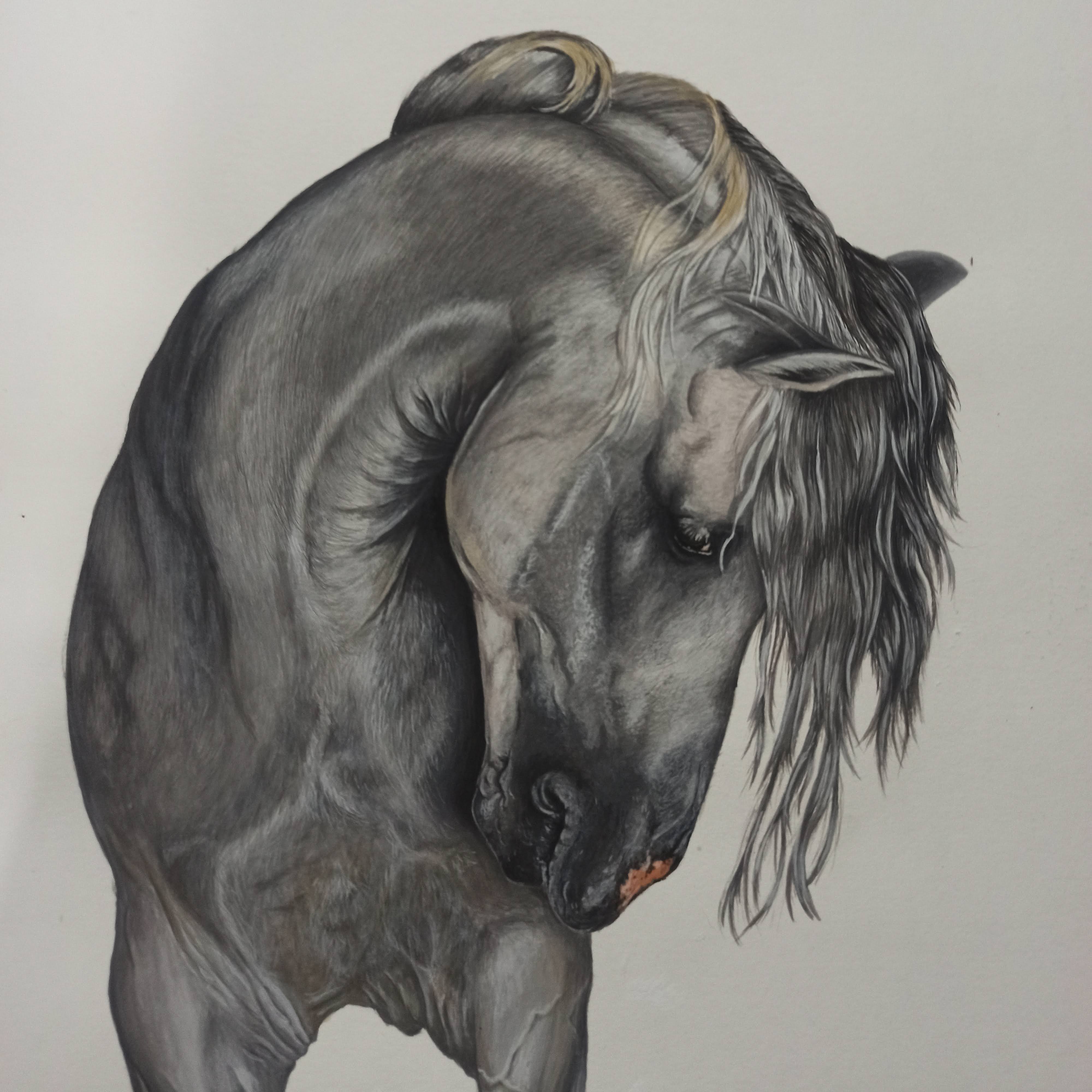 Retrato hiperrealista de animal pintado a mano