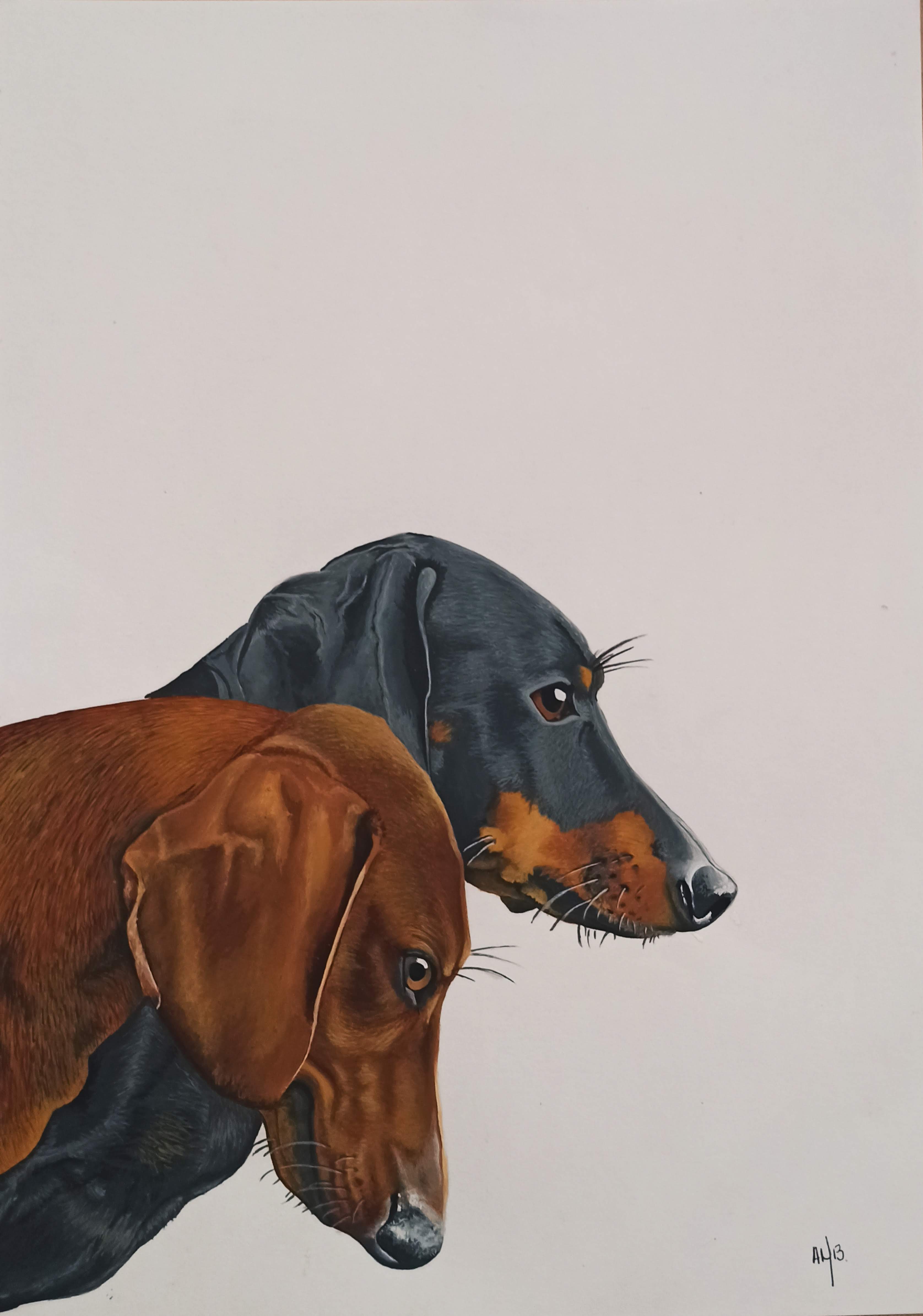 Retrato personalizado de perro pintado a mano en acrilico - Madrigal Pet Art